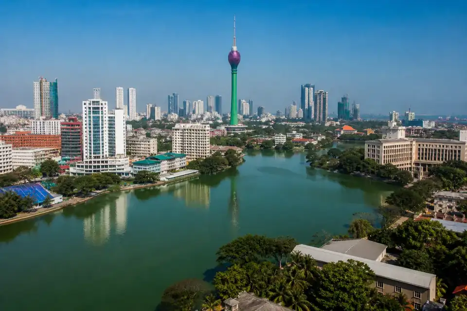 Colombo city skyline, the nearest major city to CMB airport