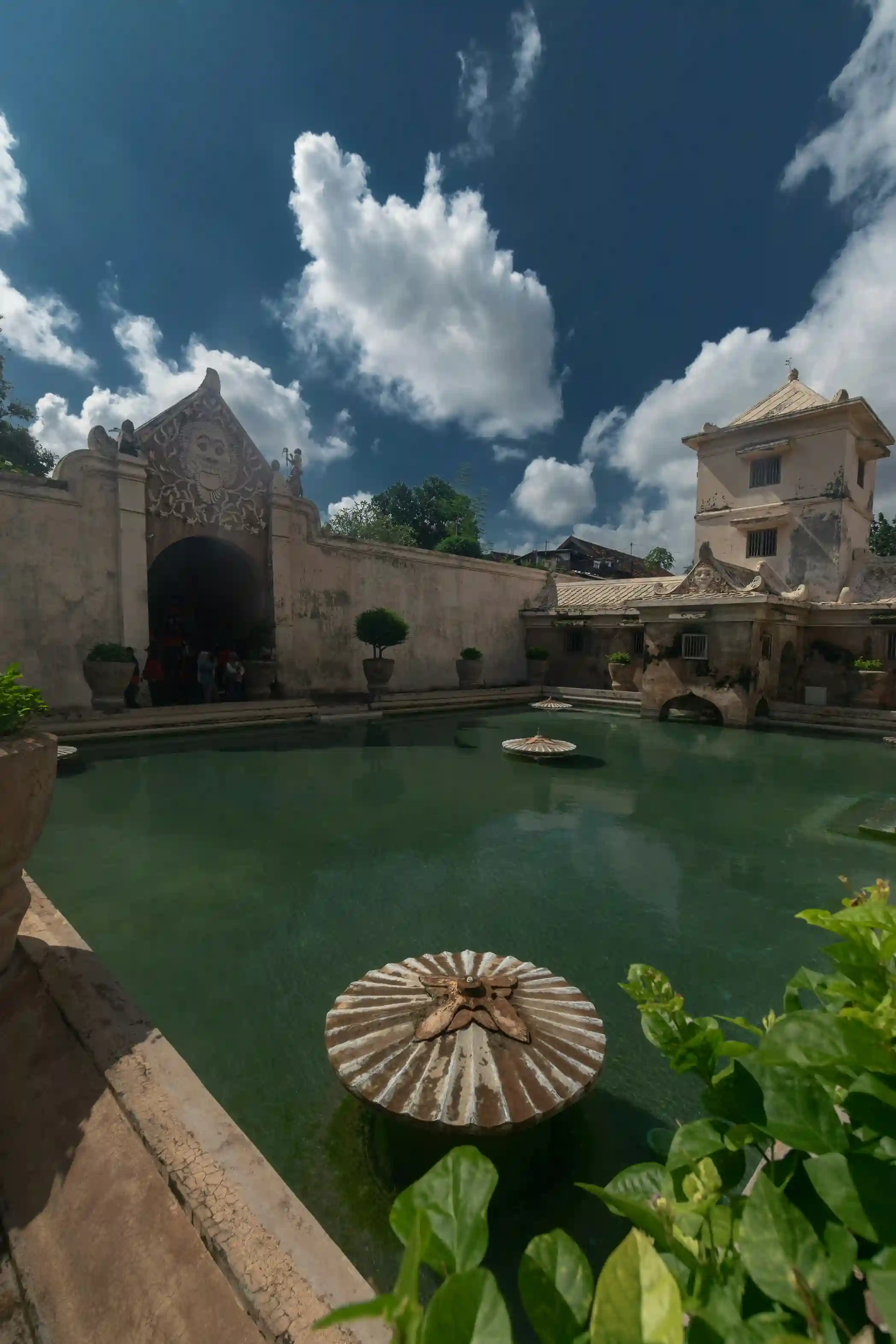 Historic royal bathing complex in Yogyakarta, representing Java’s culture featured by icanfly in Indonesia heritage guides.