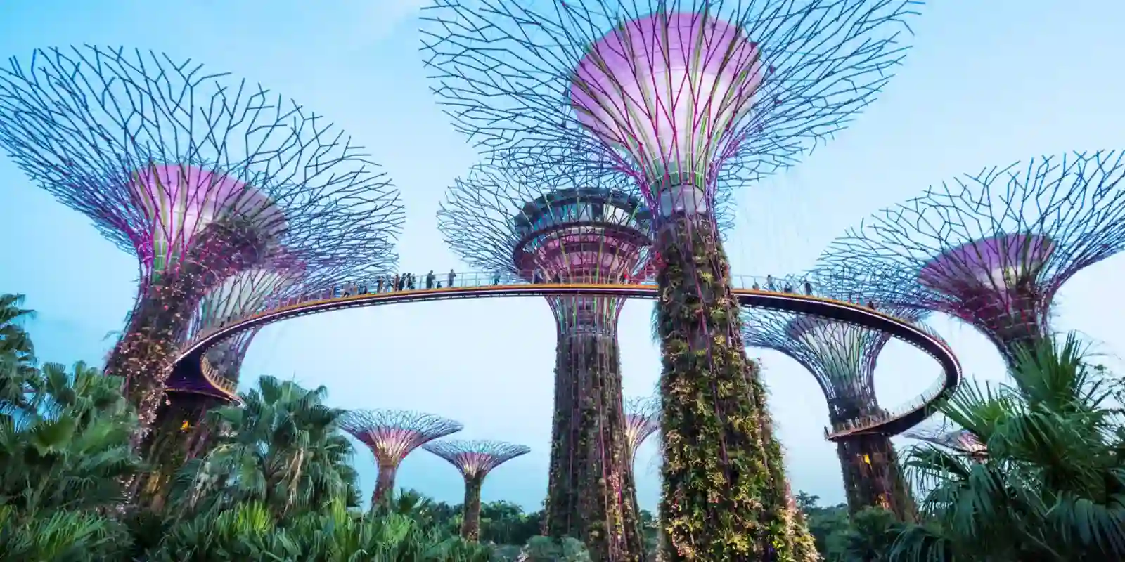 A futuristic garden attraction with iconic Supertrees, climate-controlled domes, and beautiful landscapes.