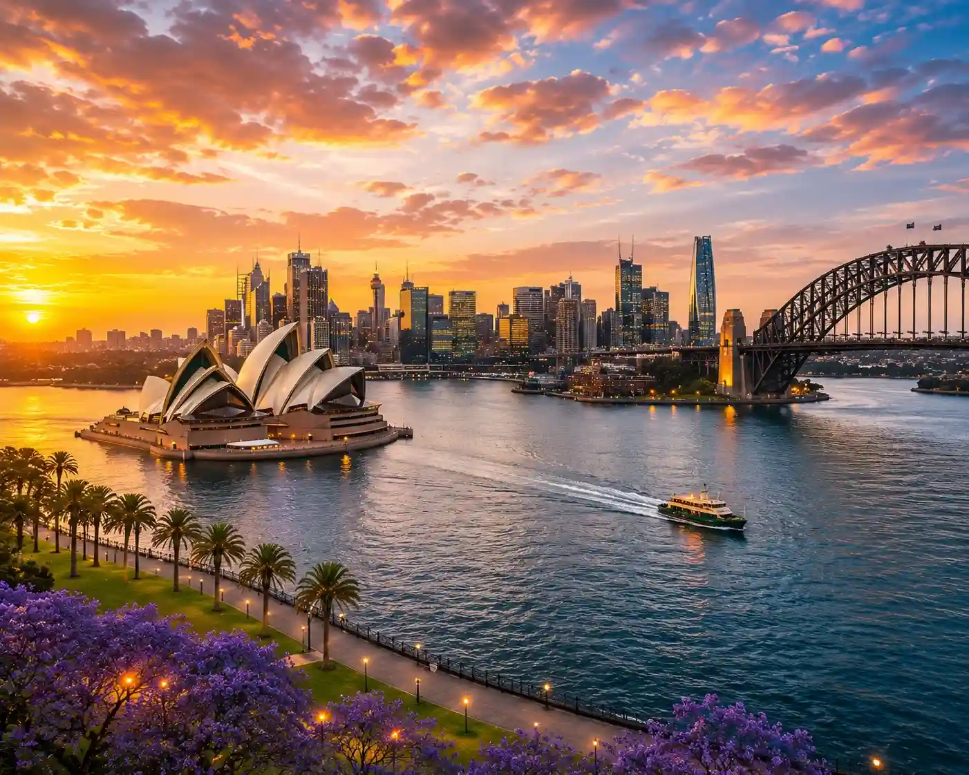 Australia's natural beauty and vibrant cities, featuring iconic attractions like the Sydney Opera House and Great Barrier Reef.