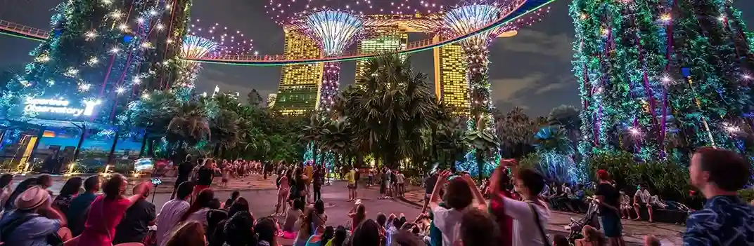 Singapore's iconic skyline and vibrant city life, featuring iconic attractions like the Marina Bay Sands and Universal Studios Singapore - presented by icanfly.