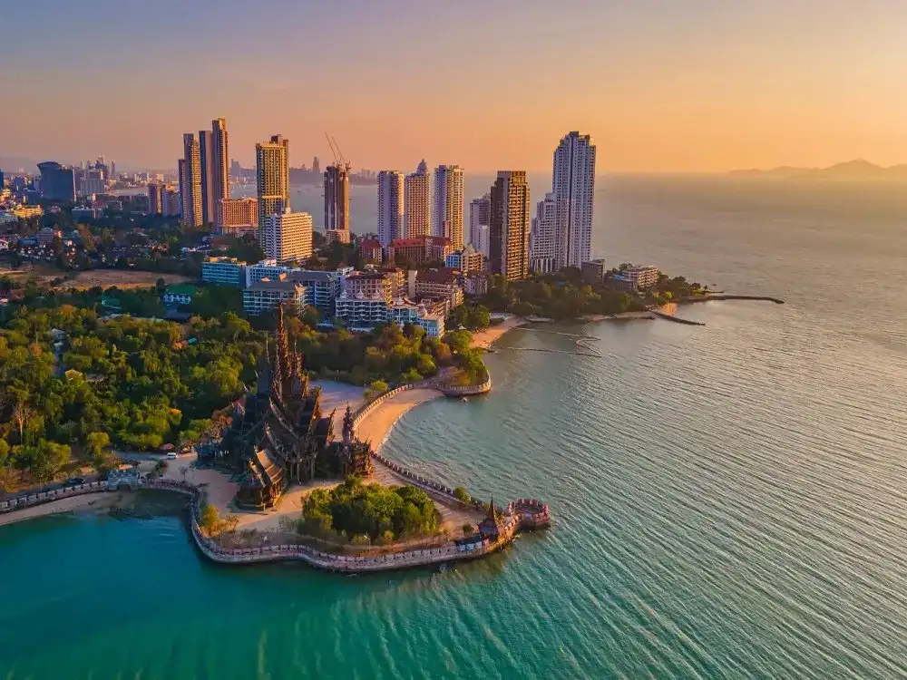 A lively coastal destination offering beachfront activities, water sports, and vibrant nightlife near the city.